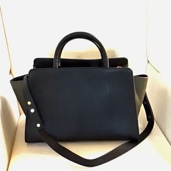 ZAC Zac Posen Black and Olive Two-toned Bag - Picture 2 of 16